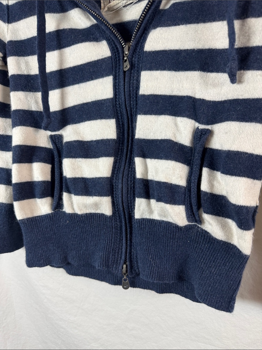 Hollister Vintage Striped Hooded Zip Up Medium - Picture 2 of 5